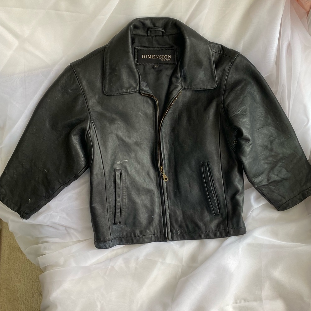 Boys Genuine Soft Leather Jacket Size 4/5